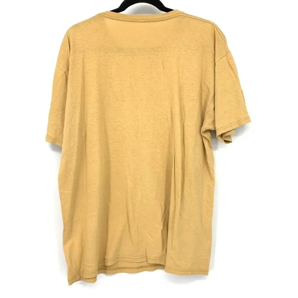 VTG Arizona Athletics Crew Neck Short Sleeve T-Shirt Mens Sz L Yellow Distressed